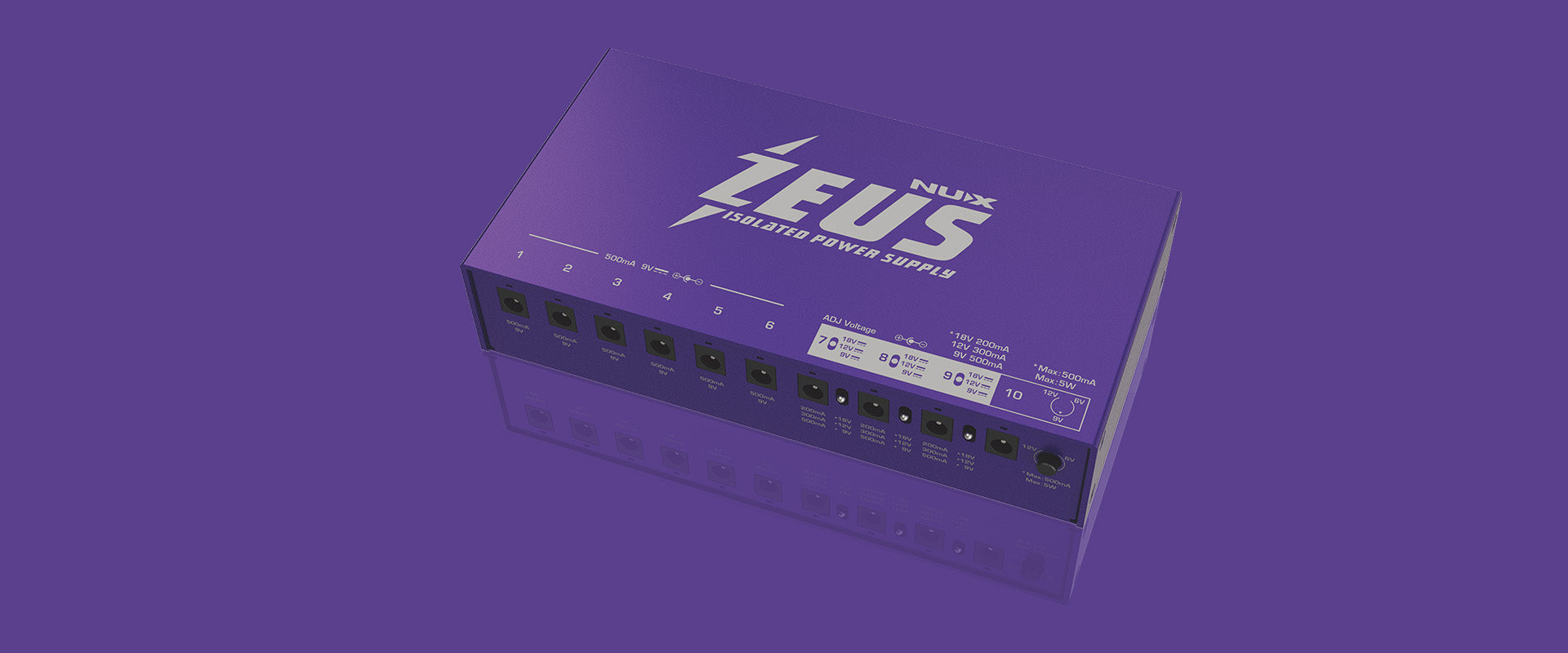 purple NUX ZEUS isolated power supply