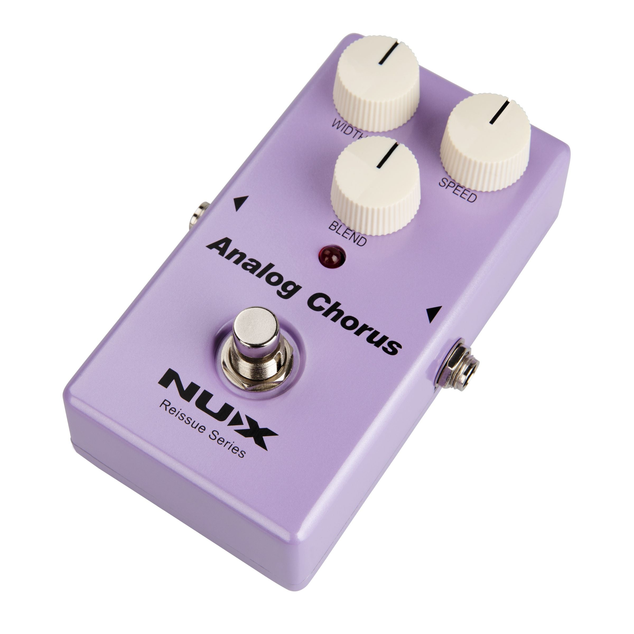 Purple Nux Analog Chorus guitar effects pedal on a white background