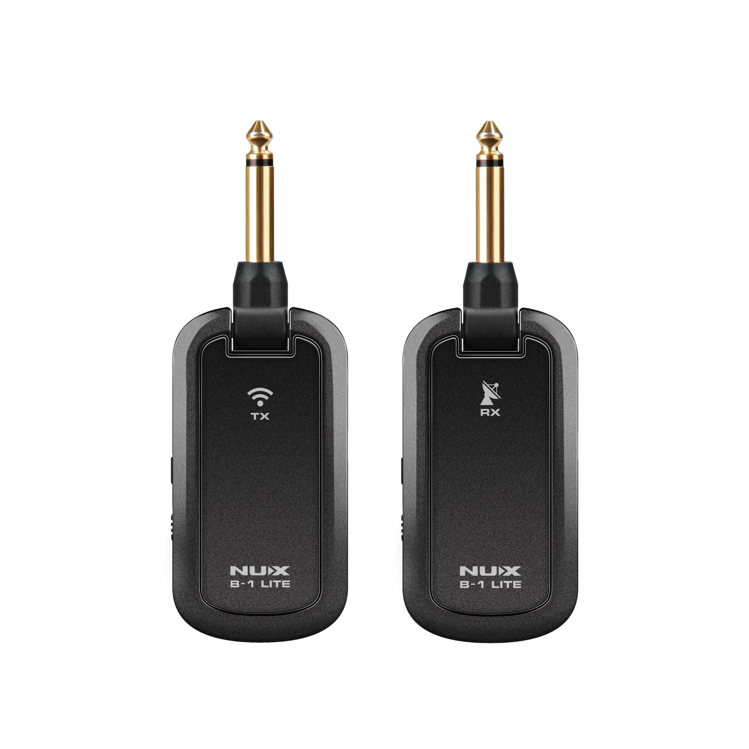 NUX B-1 LITE wireless guitar transmitter and receiver on a white background