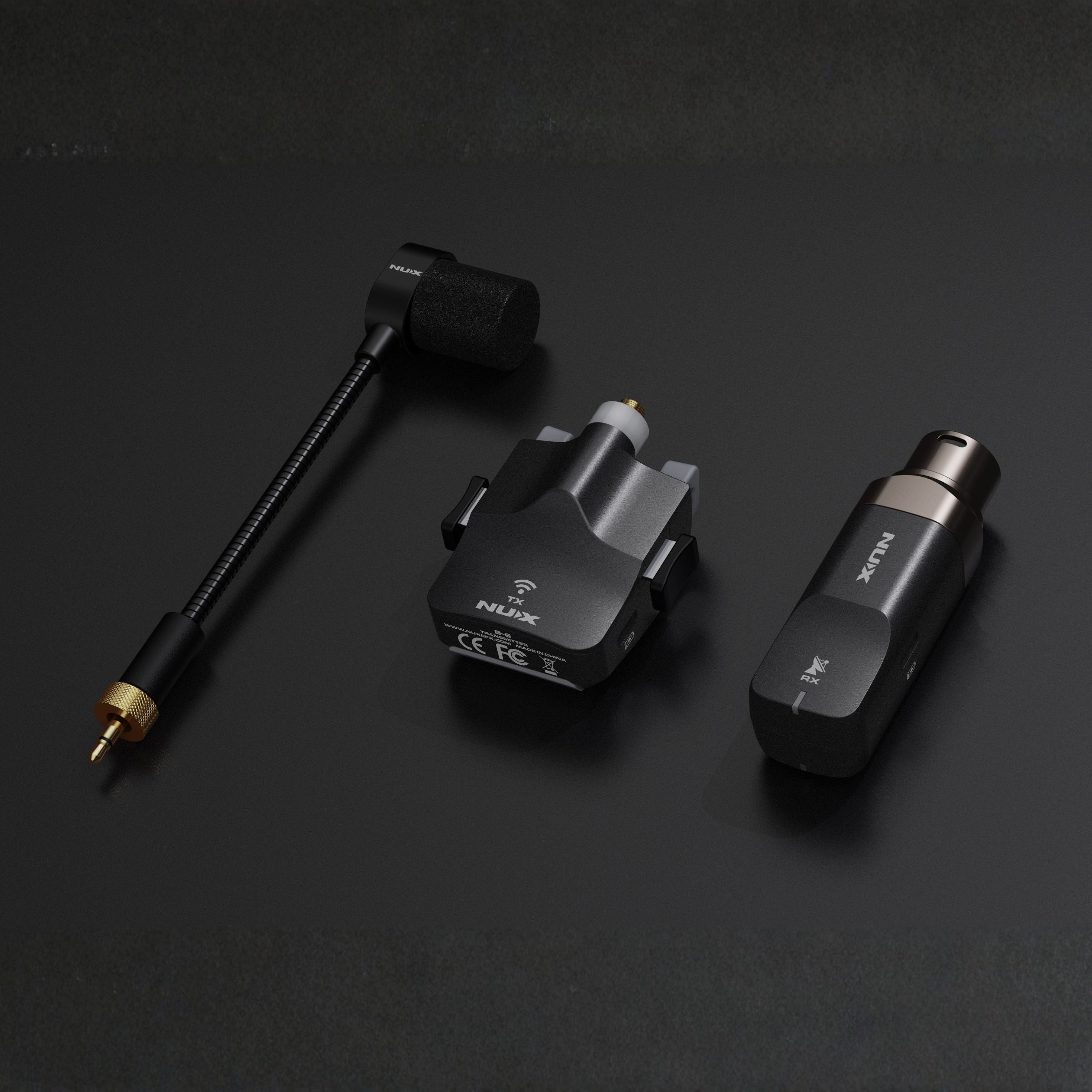 NUX B-6 complete set of wireless microphone - comes with a mic, transmitter, and receiver