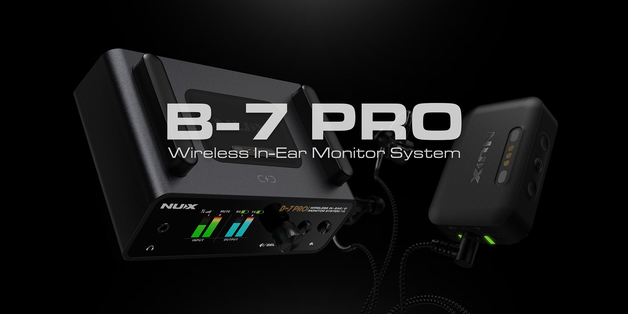NUX B-7 PRO Wireless In-Ear Monitor System on a black background
