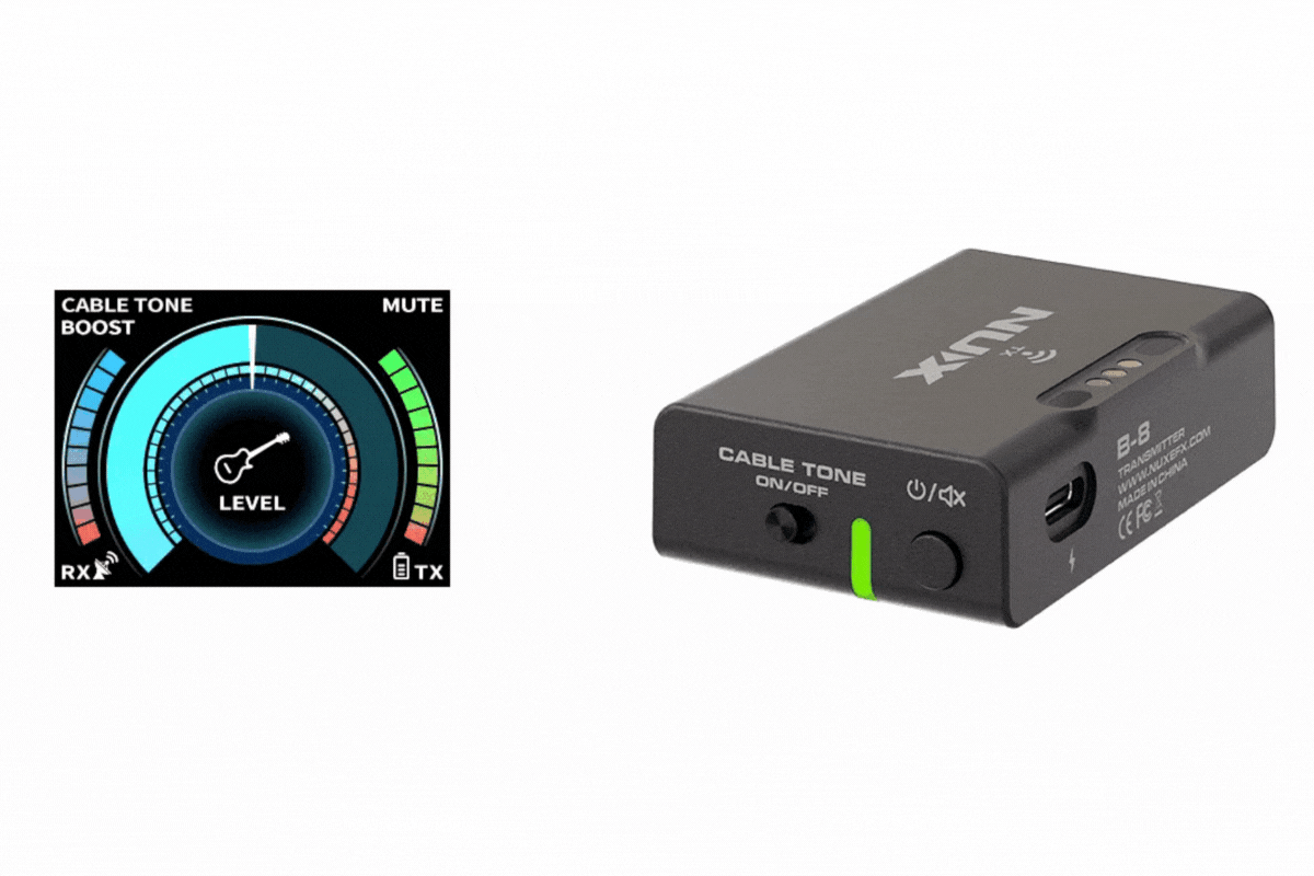 NUX B-8 transmitter with cable tone on and off switch