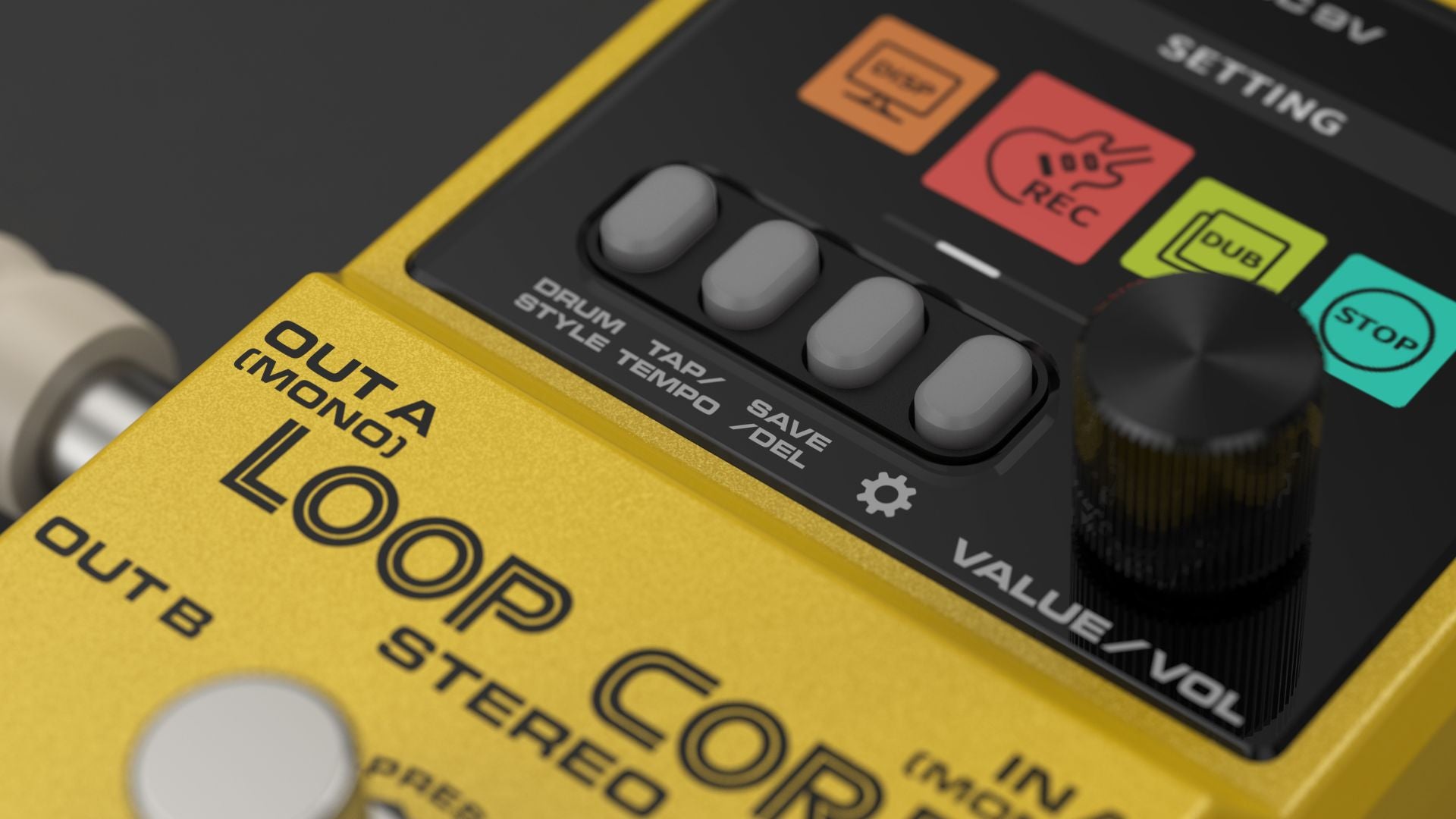 yellow loop core stereo NUX pedal interface