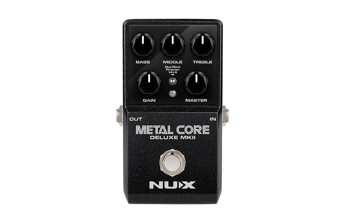 Metal Core Deluxe MKII top panel with bass, middle, treble, gain and master