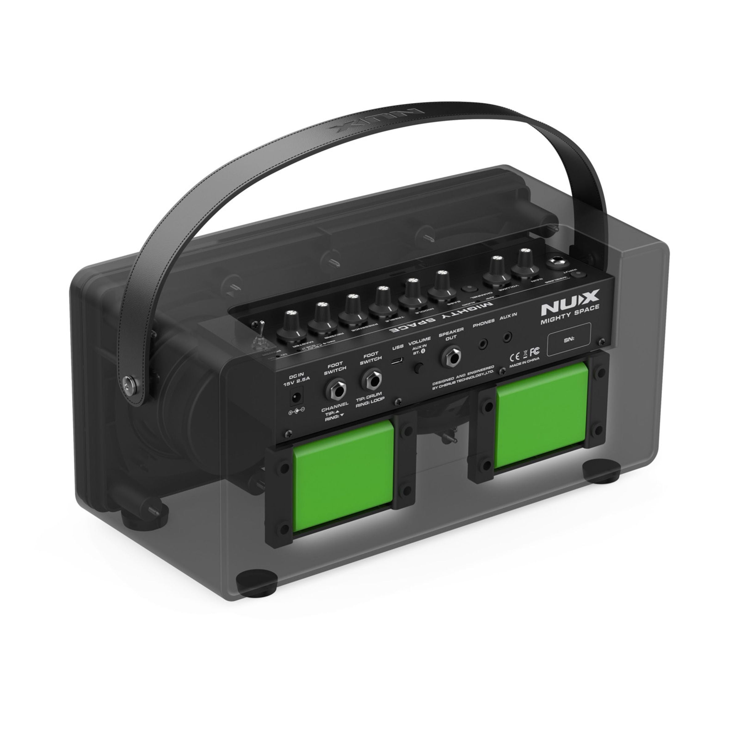 NUX mighty space amp two rear battery