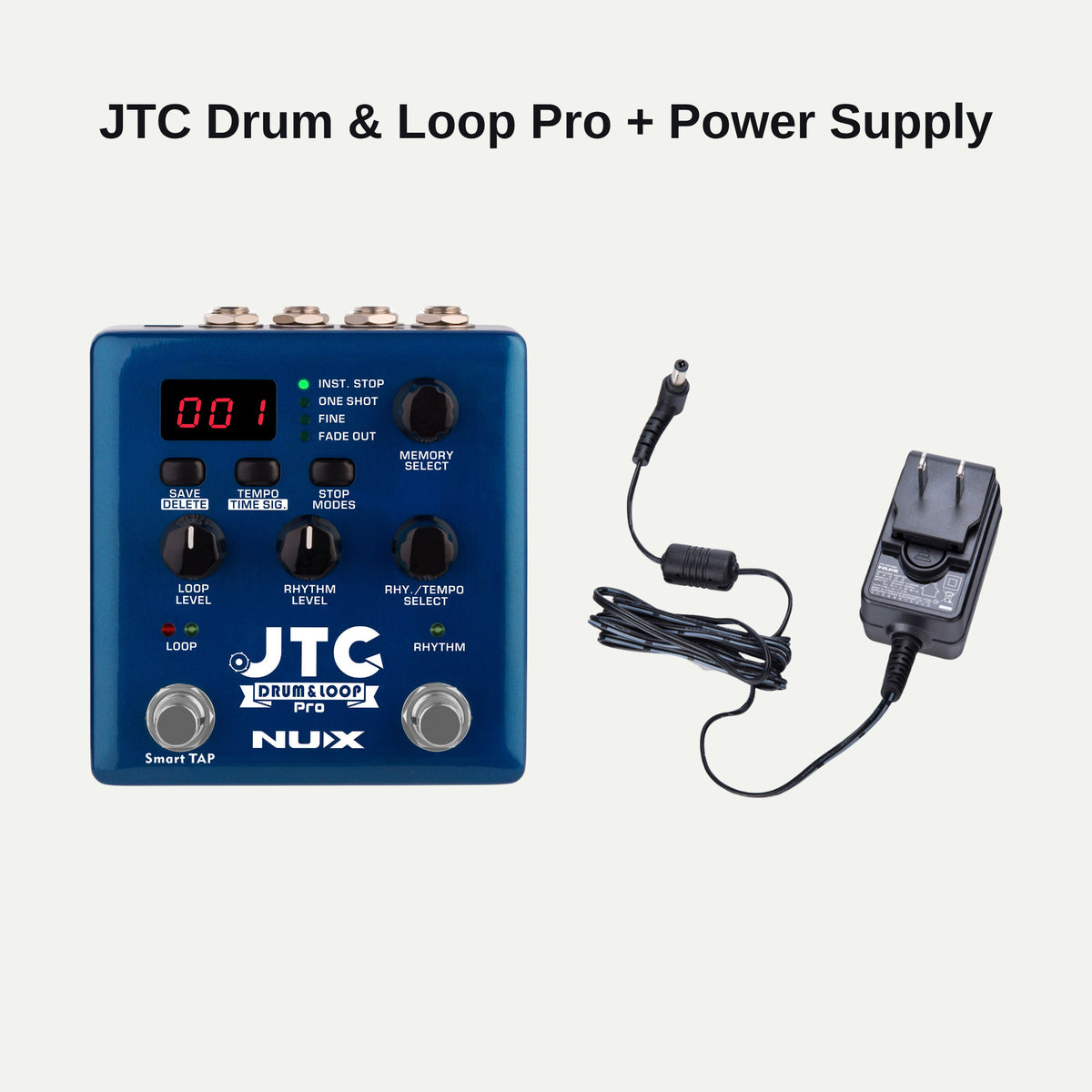 NUX JTC Drum & Loop Pro and power supply bundle