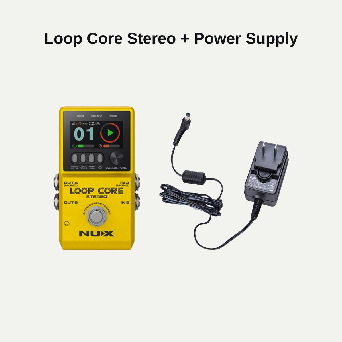 NUX Loop Core Stereo and power supply bundle
