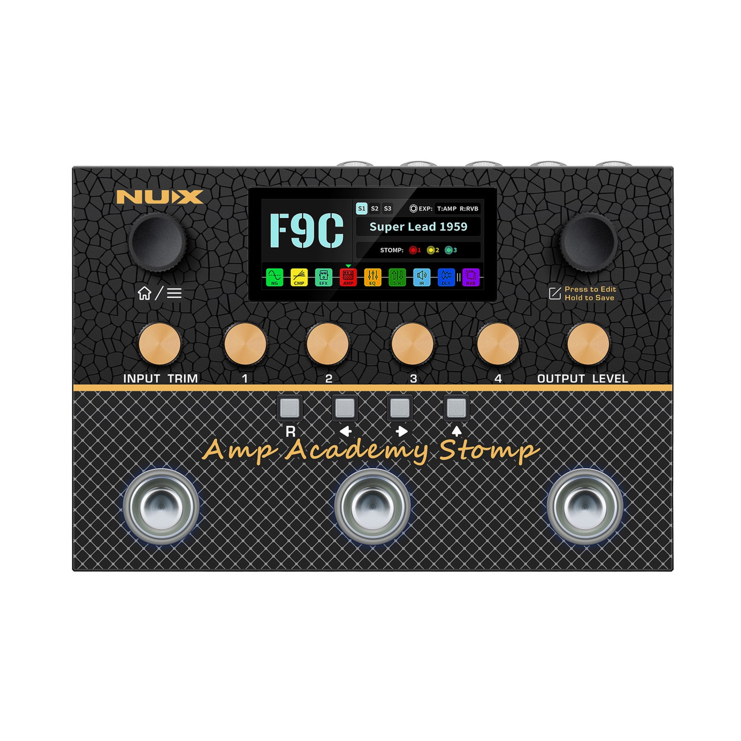stomp box pedal NUX NMA-3AAP Amp Academy Stomp Amp Modeler Pedal