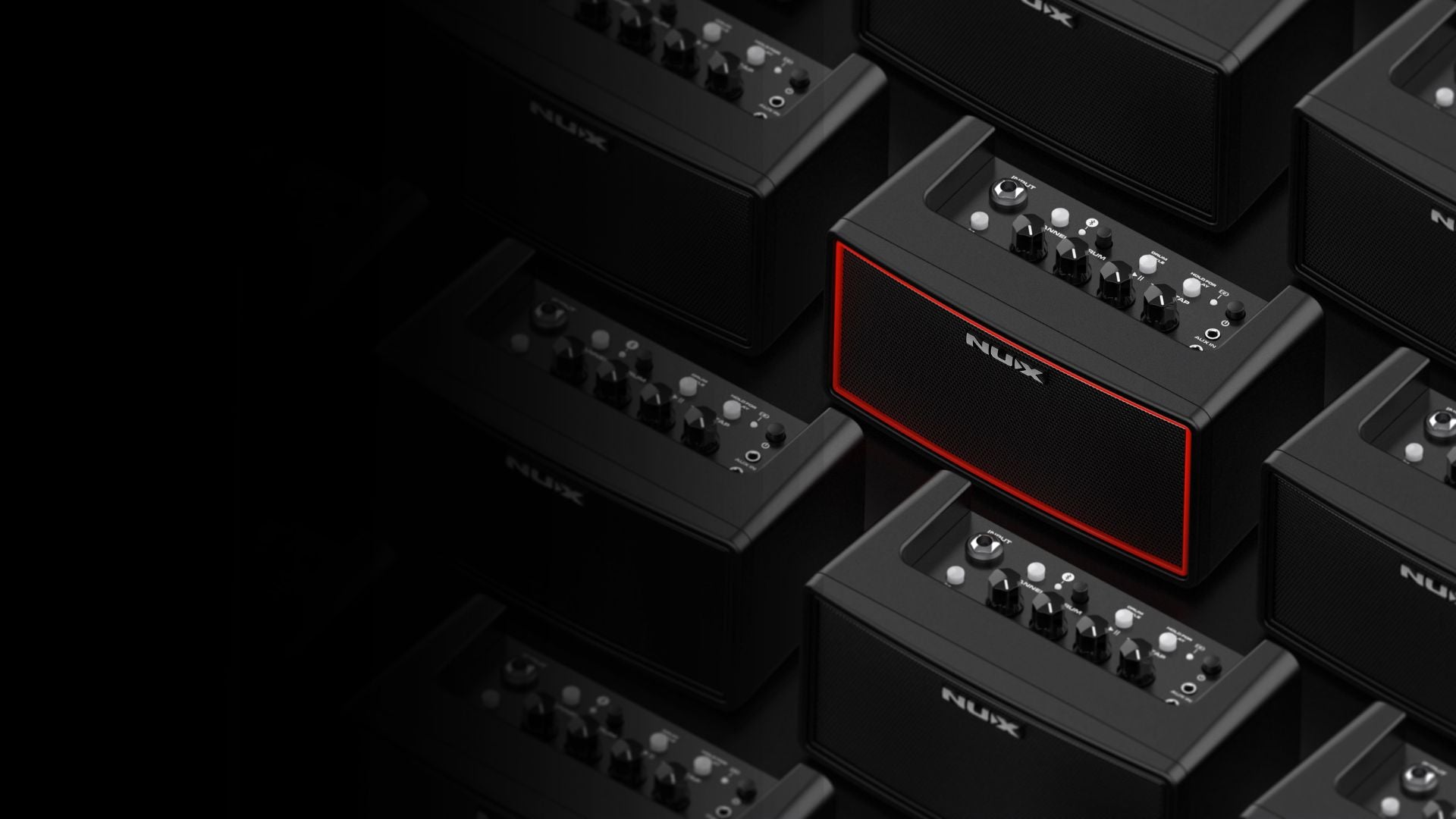 array of NUX mighty air small guitar amp