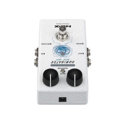 Nux huminator guitar effects pedal on a white background