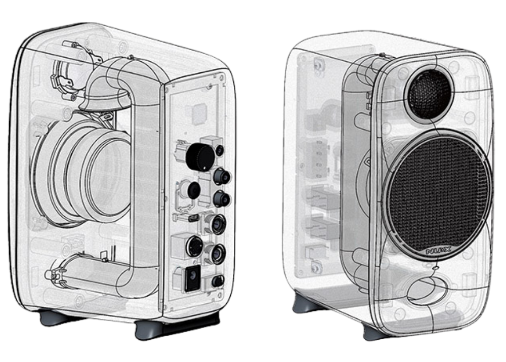 Schematics drawing of NUX Axon Studio Monitors