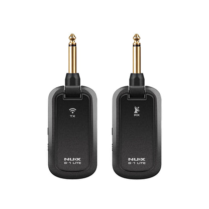 NUX B-1 LITE wireless guitar transmitter and receiver on a white background