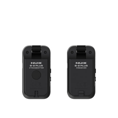 Nux B-2 Plus transmitter and receiver on a white background