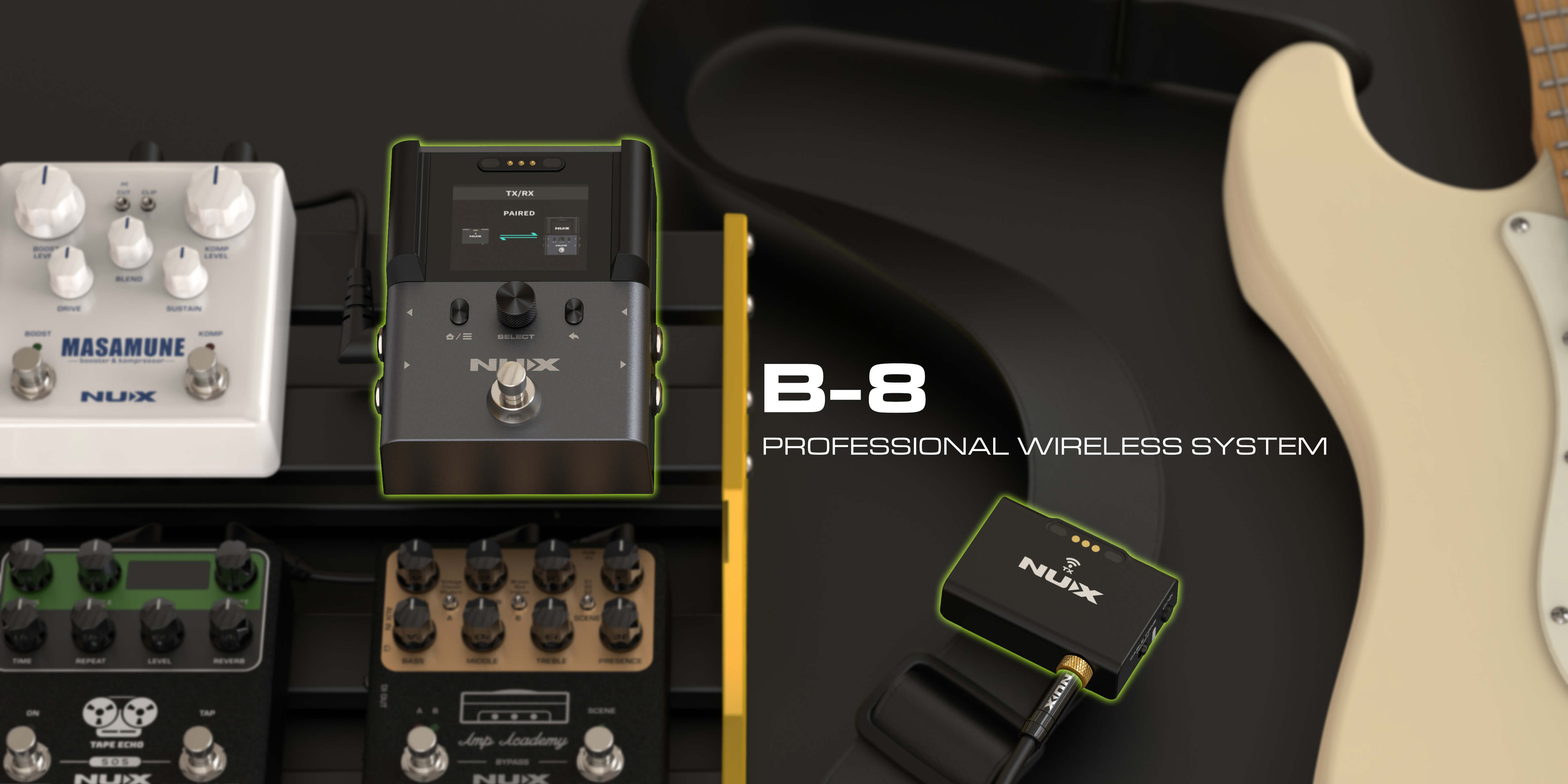 NUX B-8 Wireless Guitar System - Next-Gen 2.4GHz with Tuner
