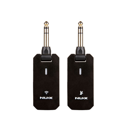 NUX C-5RC wireless guitar transmitter and receiver side-by-side on a white background