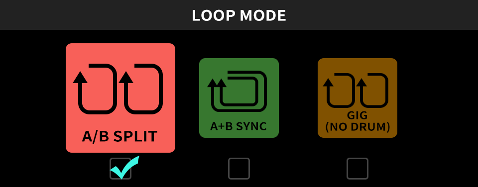 Loop mode interface menu