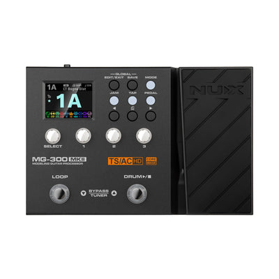 Nux MG-300 MKII modeling guitar processor on a white background