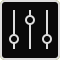 3 lines symbolizing eq knobs