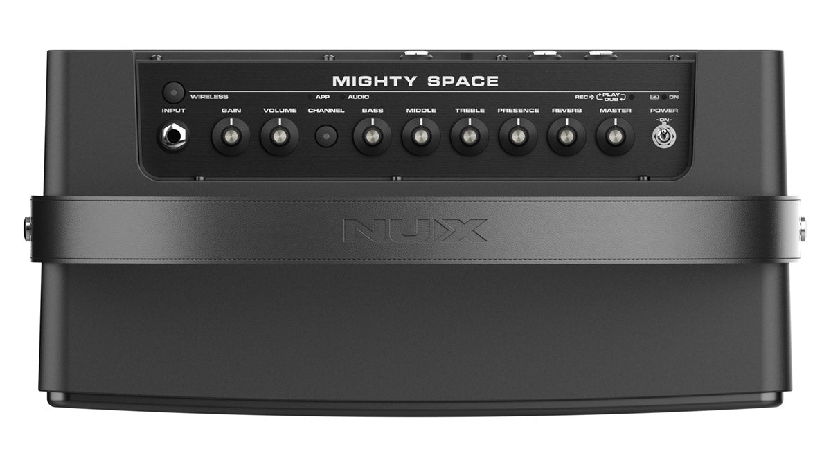 NUX Mighty Space top view showing control knobs for EQ control