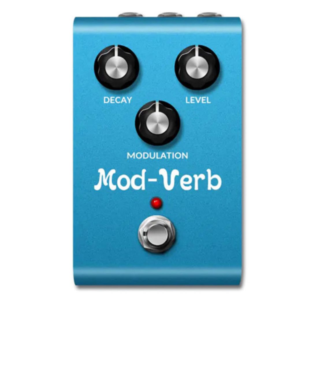 Blue Mod-Verb modulation effect pedal on a white background