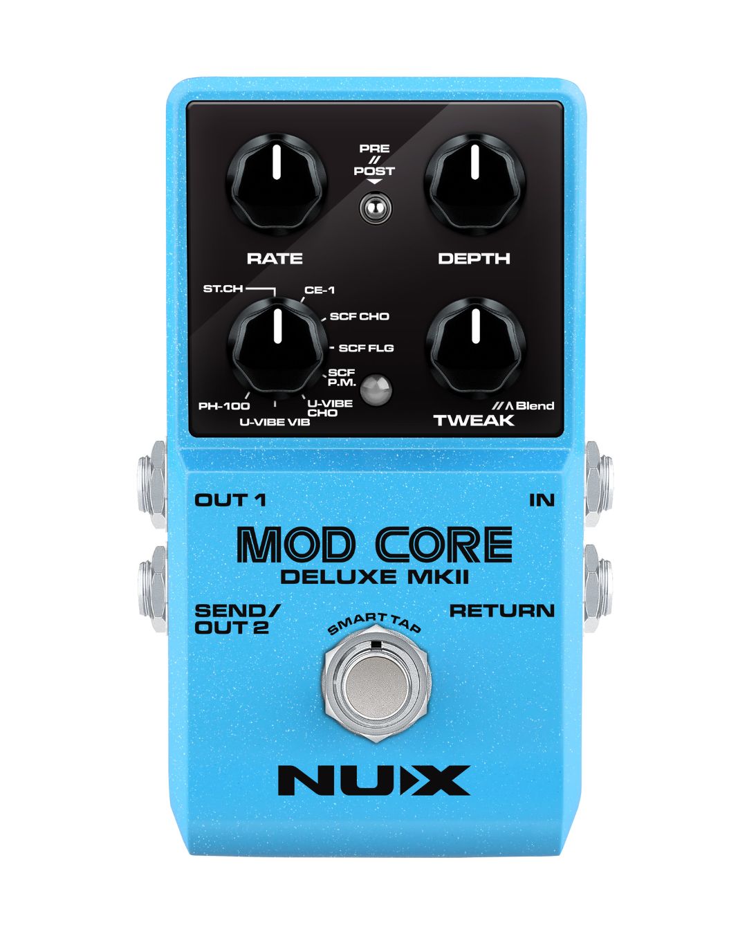 Blue Nux Mod Core Deluxe MKII guitar effects pedal on a white background