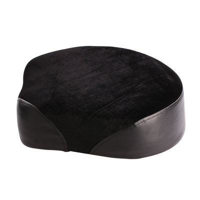 Black cushioned seat on a white background