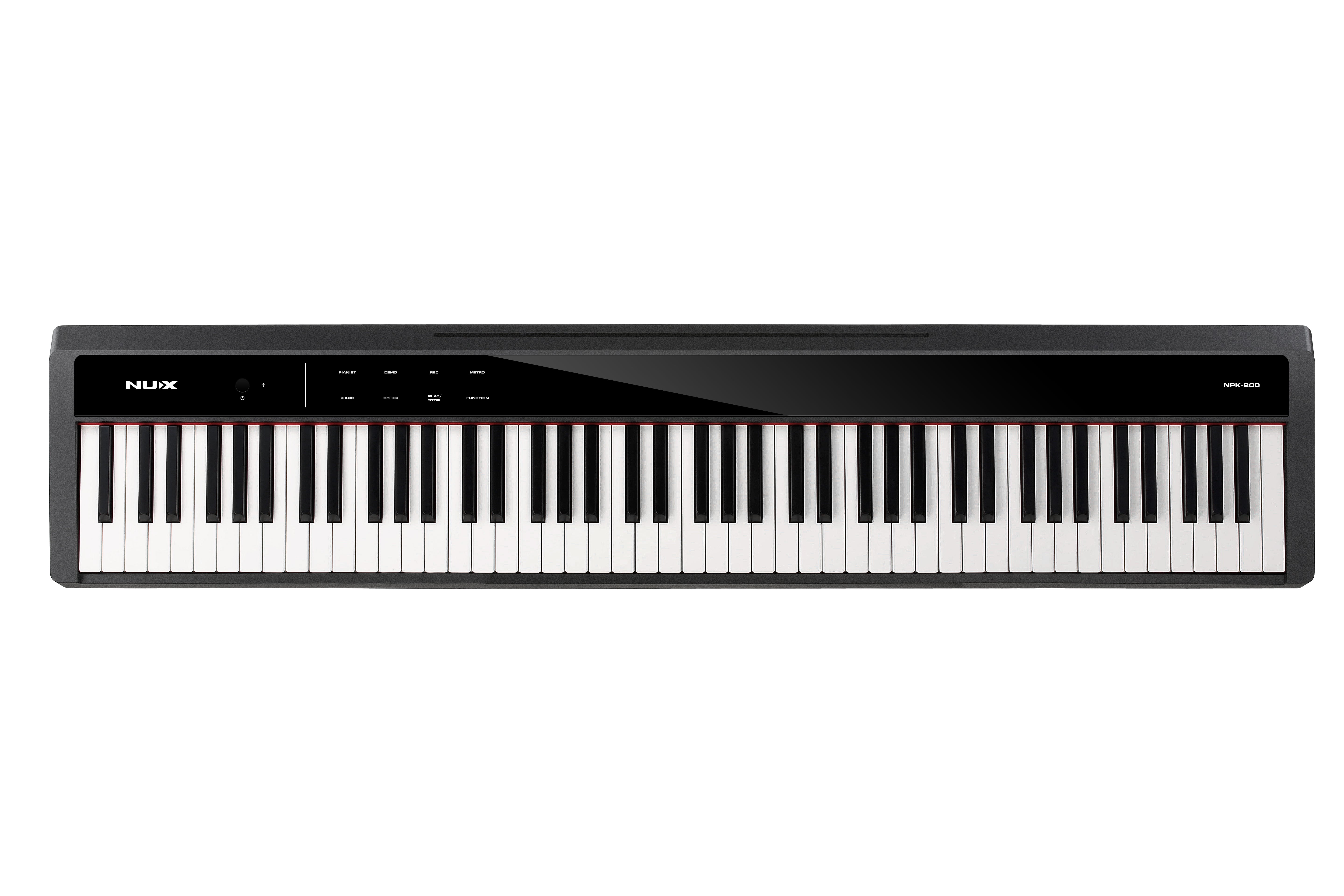NUX NPK-200 black digital piano shown from a front-facing perspective