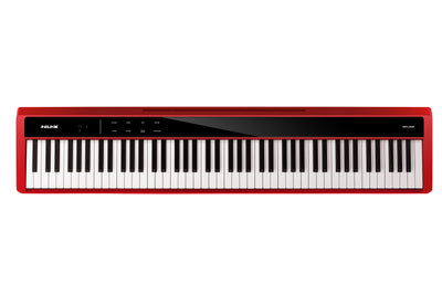 NUX NPK-200 red digital piano shown from a front-facing perspective
