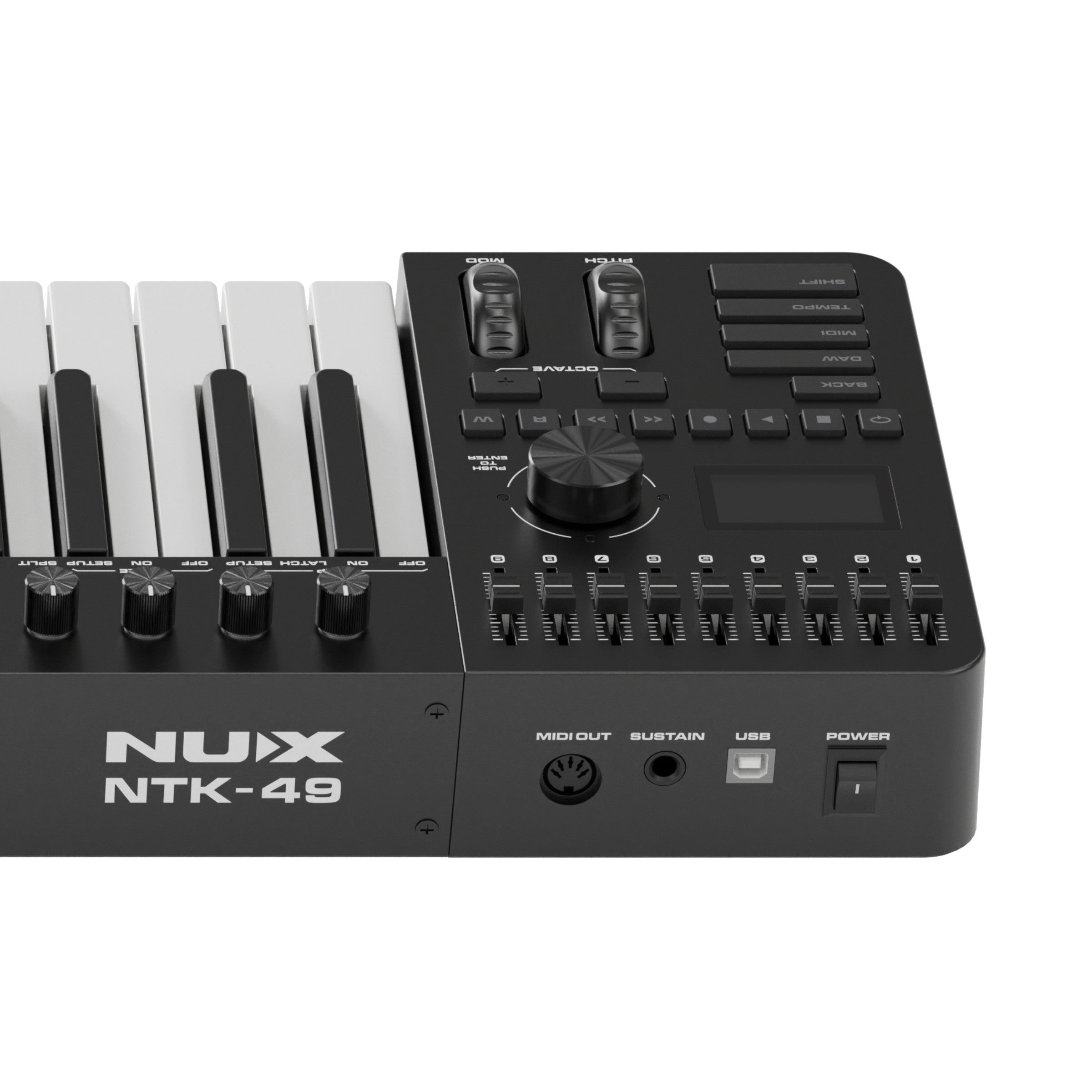 NUX NTK-49 49-Key MIDI Keyboard Controller — Semi-Weighted Keys