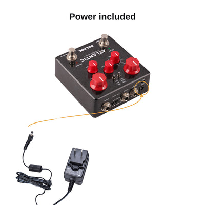 ACD-006A power adapter plugging into the Atlantic 9V DC input