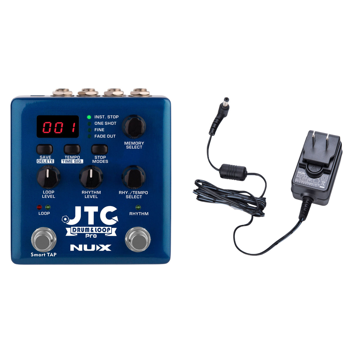 NUX JTC Drum & Loop Pro bundle with FREE ACD-006A 9V power supply