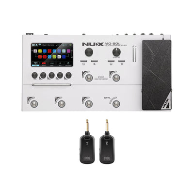 NUX MG-50Li White with FREE B-1 Lite wireless transmitter and receiver