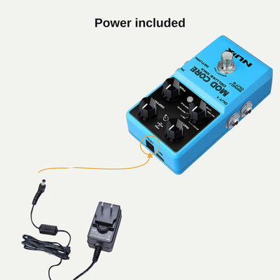 ACD-006A power adapter plugging into the Mod Core Deluxe MKII 9V DC input