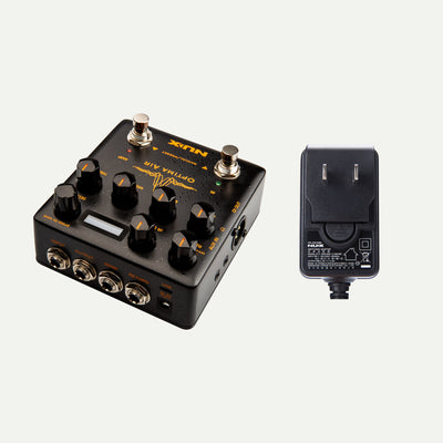 NUX Optima Air angled view next to the ACD-006A power adapter