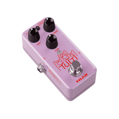 Purple NUX Tutti mini core effects pedal with out line showing