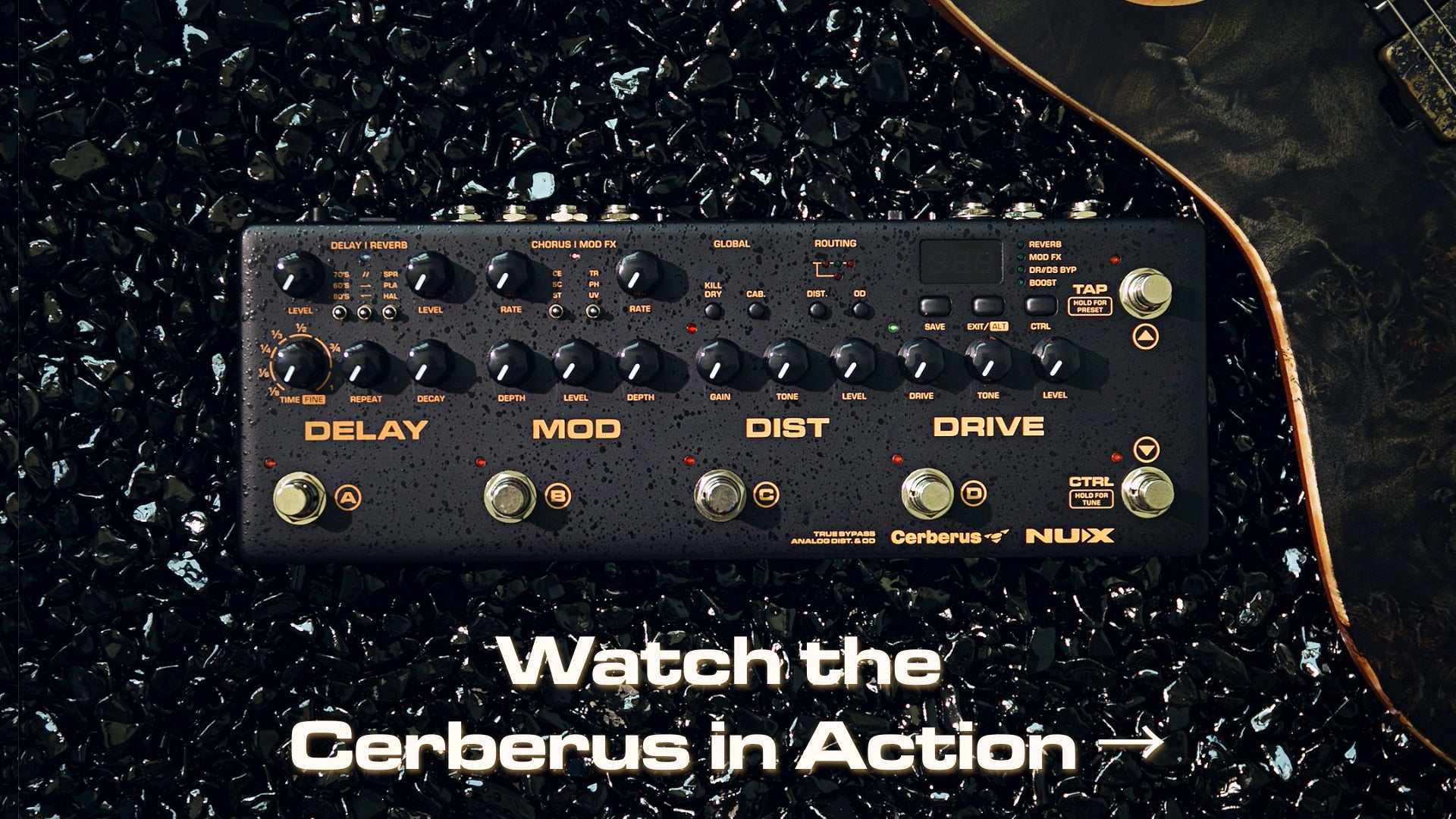 Cargar video: NUX Cerebus Integrated Guitar Effects pedal demo highlight in action