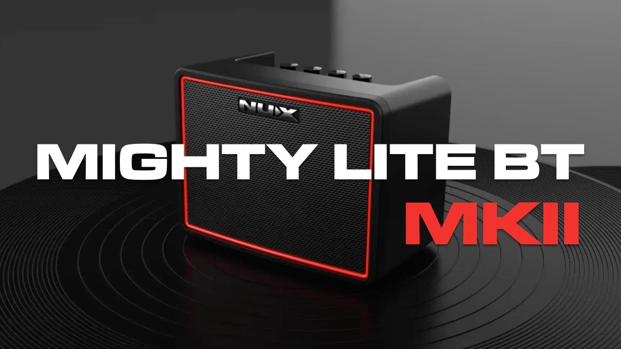 Nux Mighty Lite BT MKII guitar amplifier on a dark background