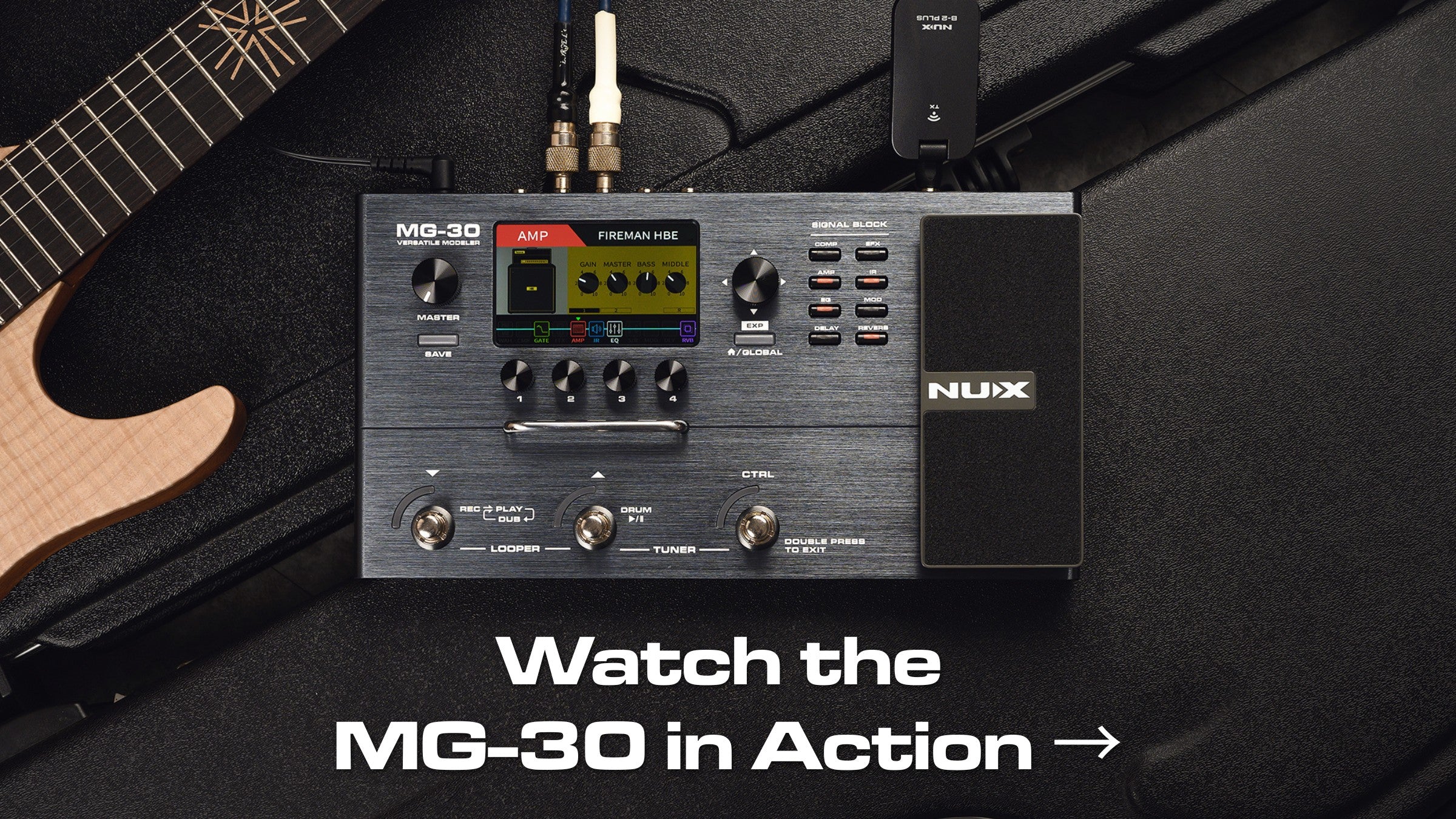NUX MG-30 Guitar Multi-Effects Pedal Guitar/Bass/Acoustic