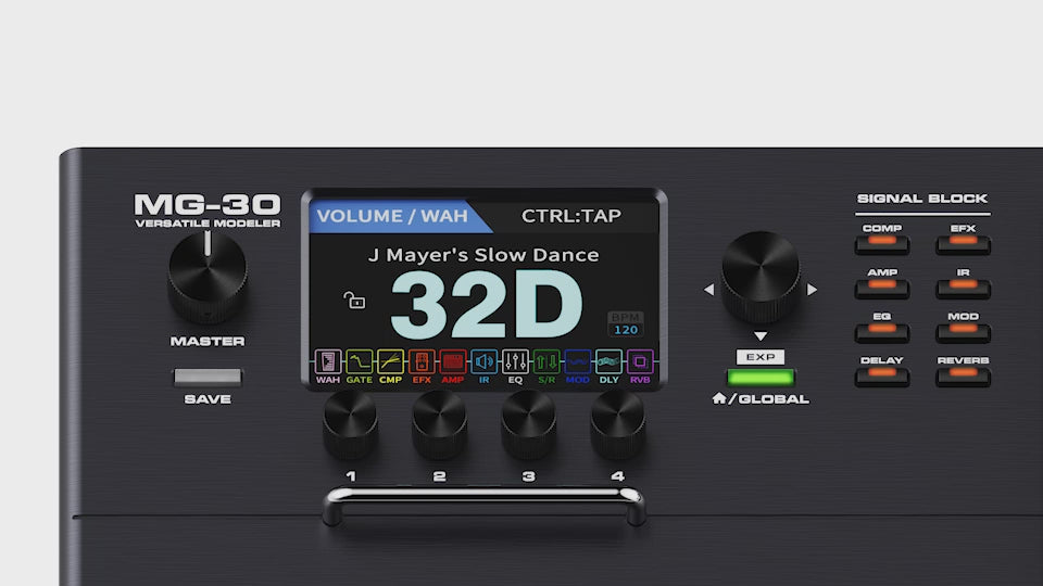 Load video: Demonstration on how the control knob lets you move the effects block around for customization