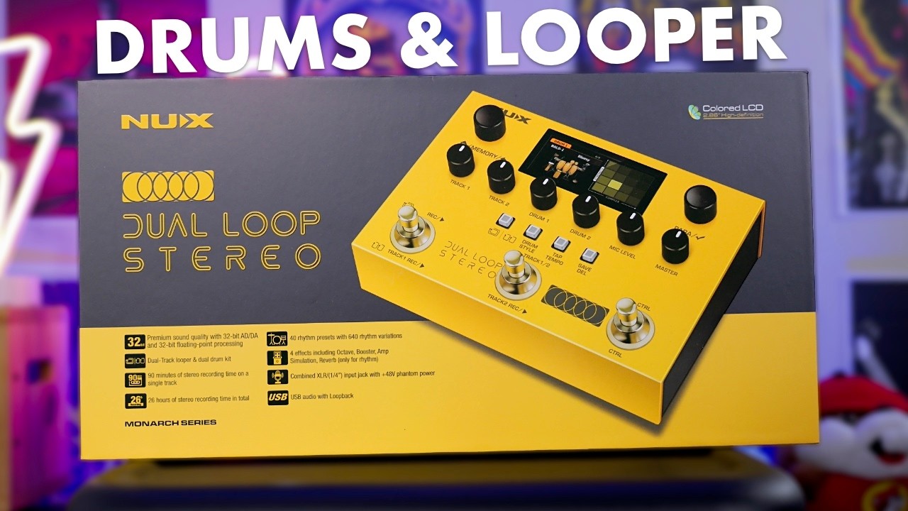 NUX Dual Loop Stereo Looper Pedal - Dual Track, Drum Machine